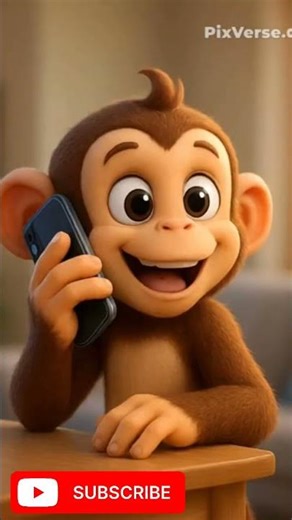 Cute 3D Monkey Talking on Phone 📱🐒 | Funny Cartoon Animation