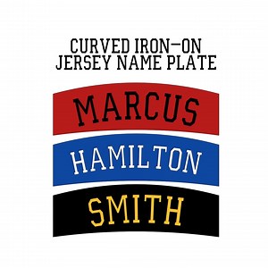 Curved Iron on Jersey Name Plate: Personalized Sports Name Tape Ready to Press DTF - Etsy
