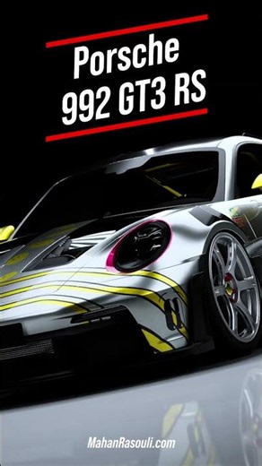 ​The process of designing a custom livery for the Porsche 992 GT3 RS using Substance 3D Painter. 🎨⚡​