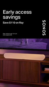 Bring movies, shows, and games to life with the crystal-clear Sonos sound. Shop Sonos Ray for just $169. | Sonos