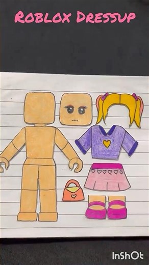 DIY paper Roblox doll #roblox #papercraft #cute #kawaii #diy #sticker #dressup