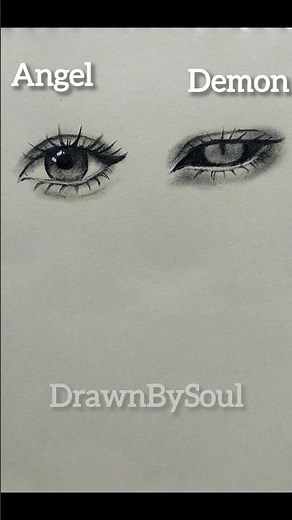 drawing angel eyes and demon eyes✍✨#art #drawing #artist #shorts #fyp #eyes #tutorial #howtodraw