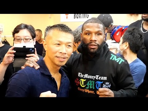 【メイウェザー】公開練習ほぼ一部始終！ミット・サンドバッグ！内山「体のブレが全然無い」メイウェザーが内山のジム「KOD LAB」に降臨！