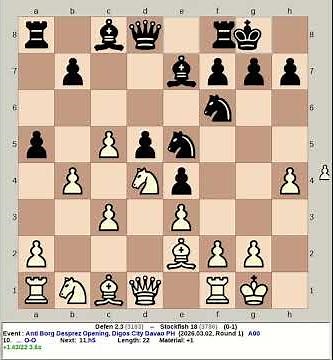 Defen 2.3 vs Stockfish 18 | Anti Borg Desprez Opening #chess
