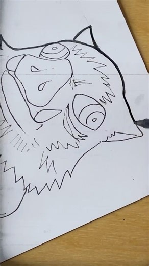 How to Draw Anime Inosuke Hashibira Demon Slayer 2 #anime #art #drawing #ink #draw #drawingtutorial