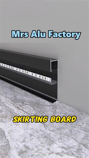 Skirting board with LED light strip #sourcing #extrusion #trim #renovation #residential #chinafactory #hotel #lightingdesign #moulding #InteriorDesign #decorative #homedecor #ChinaSupplier #buildingmaterials #interior #construction #skirtingboards #architecture | Mrs Alu Aluminum Factory