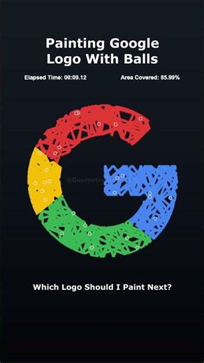Painting Google Logo With Balls #simulation #satisfying #adhd