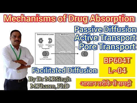 Mechanisms of Drug Absorption | Biopharmaceutics & Pharmacokinetics | BP604T | L~04