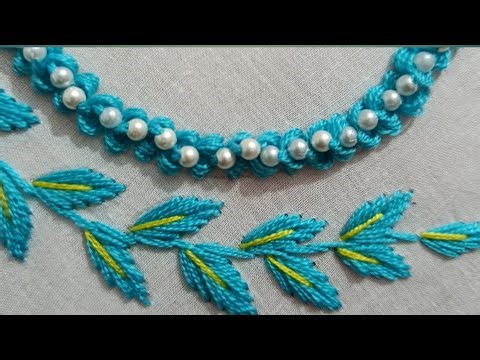Beautiful neck embroidery design || very simple neck design full tutorials.