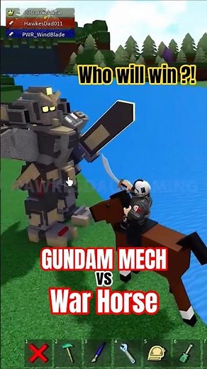 Roblox Build a Boat for Treasure Gundam Mech vs War Horse Mech PVP #roblox #babft