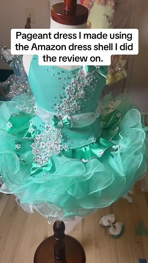Decorated pageant dress using an Amazon dress shell. Please scroll back in my videos to find the review. #pageantdress #glitz #pageantdressshell #decoratingapageantdress #dowhatyoulove #workhard #neverfinished