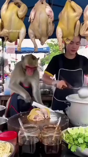 19K views · 210 reactions | AI monkey cooking Thai food at the market  | Mike Abroad | Facebook