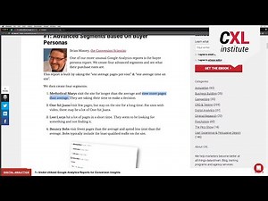 Advanced segmentation based on buyer personas - Google Analytics Conversion Optimization Tools