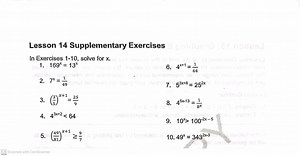 Lesson 14 Supplementary ExercisesIn Exercises 1-10, solve for ... | Filo