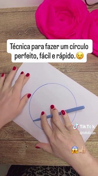 Técnica para fazer um círculo perfeito, fácil e rápido.😉 #dicas #dicasdecasa #desenho