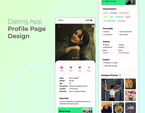 Dating App Profile Page Design - Anupama Hembram
