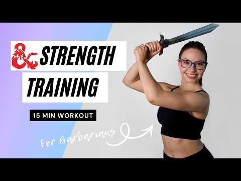 15 min Beginner Weight Training Workout // for DND Barbarians!