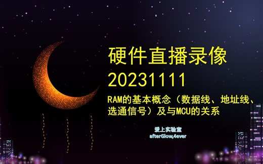 20231111 RAM的基本概念（数据线、地址线、选通信号）及与MCU的关系
