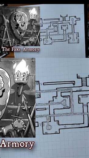 Crafting a new D&D Dungeon Map #roleplayinggame #dnd #ttrpg #illustration #timelapse