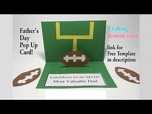 Football Father's Day Pop Up Card (Free Template)