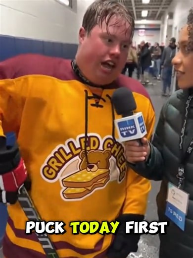SORA AI - Daniel TOUCHED the PUCK!!!! Hockey post-game interview.#AI #sora #Sora2 #GrilledCheeseGrizzlies #funny