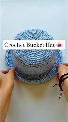 Cute Crochet Bucket Hat 💙 Summer Must-Have #shorts