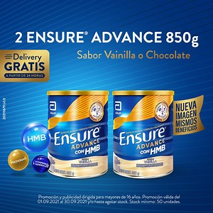537 reactions · 53 shares | ¡Conoce nuestras promociones del mes de Ensure® Advance! #DeliveryApartirDe24Horas Promoción y publicidad dirigida para mayores de 16 años. | Ensure Latinoamérica | Facebook