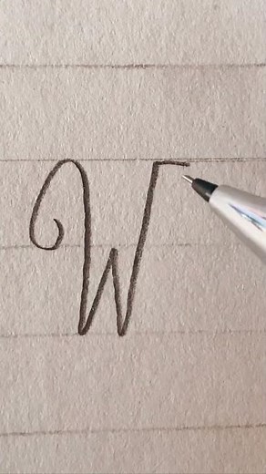 Letra "W" en cursiva 🖊 #caligrafía #caligraphy #lettering