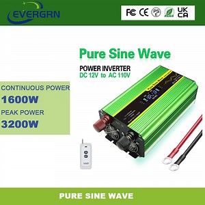 [Hot Item] Car Power 1600W 3200W 1.6kVA 12V to 110V Pure Sine Wave Inverter for Solar Panels