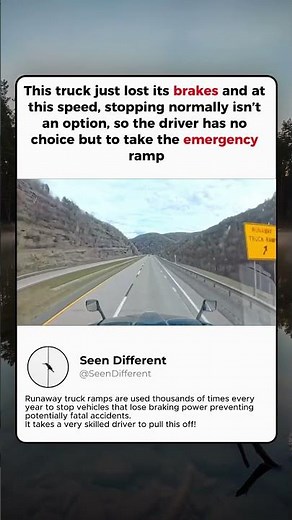 This truck lost its brakes… here’s how they stop it #trucks #safety #engineering #explained