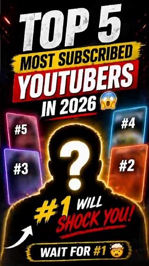 Top 5 Most Subscribed YouTube Channels in 2026 👑🔥#YouTube2026 #TopYouTubers #MostSubscribed #MrBeast
