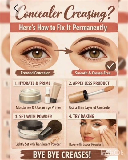 "Bye Bye creases ! perfect under eye concealer Hacks" #ytshorts #concealer #reels #makeup #short