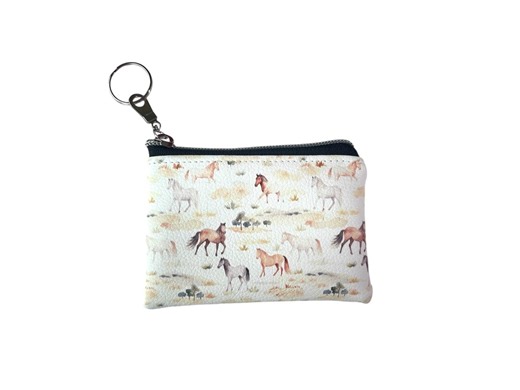 Horse Print Keychain Wallet, Vegan Leather Mini Pouch - Etsy