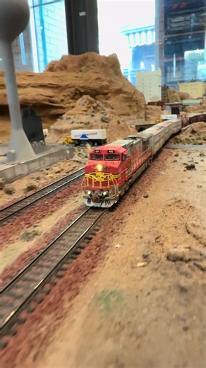 A MOW train makes its way around the layout. #bnsf #railroad #nscale #trains #modeltrains