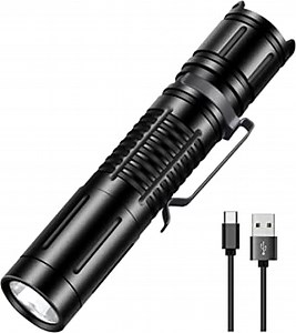 Small Flashlights High Lumens Rechargeable, Super Bright 1200 Lumens Mini Flashlight Waterproof,5 Lighting Modes EDC Tactical Flashlight for Emergency Outdoor Camping Hiking Cycling