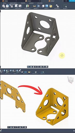 How to Make a Base Flange in Autodesk Fusion 360 Sheet Metal ⚙️ #shorts #reels #sheetmetal