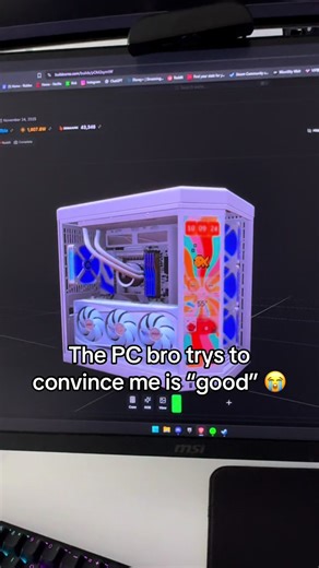 the PC bro trys to convince me is “good” 😭 #gamingpc #pcbuild #buildcores #custompc #relatable