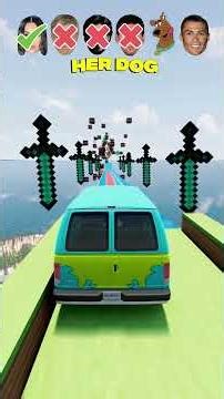 😵‍💫Help Ronaldo Get My Crush Attention 👀 Car Jump Challenge 🚗#beamngdrive #ronaldo #messi #lm10 #cr7