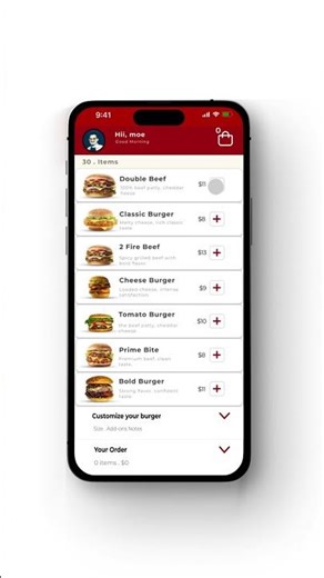 Burger App UI Animation | Mobile App Motion Demo #viral #viralvideo #viralshorts #shorts