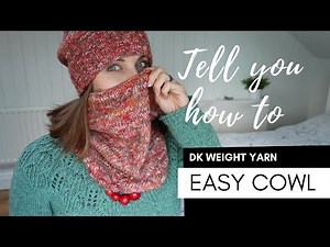 EASY COWL DK yarn knitting pattern