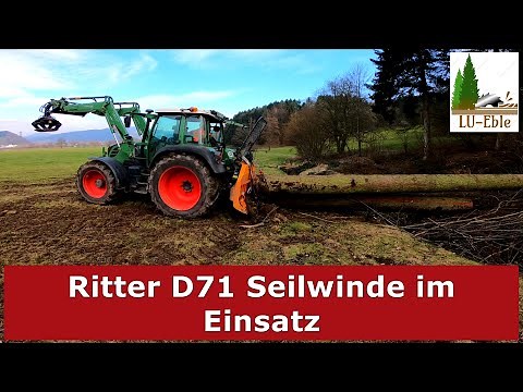 Ritter D71 Seilwinde im Einsatz / Stammholz / Fendt 312 Vario