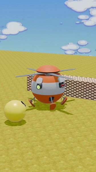 🛸 UFO Chases Pacman! 😱 Can He Escape? #pacman #3danimation #shorts #animation