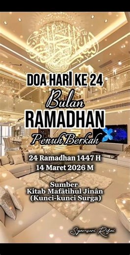 Doa Hari Kedua Puluh Empat Ramadhan #Assalamualaikum #Doaharike24 #Ramadhan1447 #Maret2026
