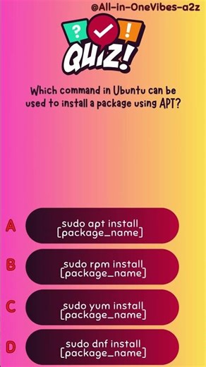 Which command in Ubuntu can be used to install a package using APT?