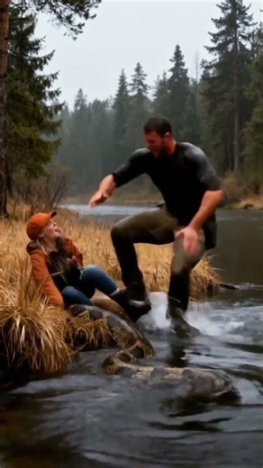 러시아 숲에서 낚시 중 탄자니아 파이썬 공격 당하다 Namibian Woman Attacked by Python in Russia - Saved by Norwegian! 🐍