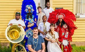 Deep funk beats and bass-heavy sousaphone blasts mix with the gritty warmth of singer J’Wan Boudreaux’s voice to create an irresistible New Orleans brass band- meets- Mardi Gras Indian sound. The Grammy-nominated Cha Wa radiates the fiery energy of the best features of Big Easy street culture. | MASS MoCA