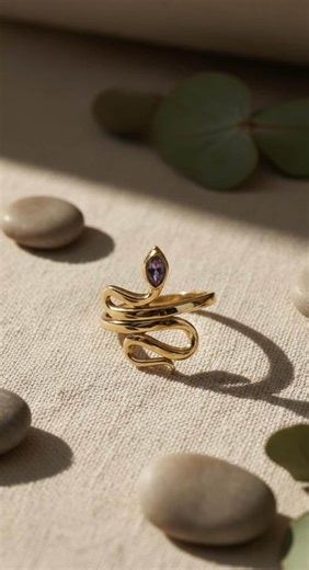 Gold Serpent Ring Spiral Snake Wrap Around Ring Marquise Cut Gemstones Gold Plated Serpent Viper Open Ring Animal Wrap Ring Gothic Jewelry. - Etsy Australia