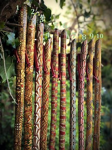 Handmade Walking Sticks Made of Wood and Decorated With Pyrography and Painting - Etsy