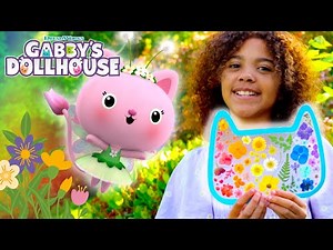 Flower Power! 🌼 ☀️ Making a Colorful Sun Catcher from Your Garden! | GABBY'S DOLLHOUSE GARDEN MAGIC