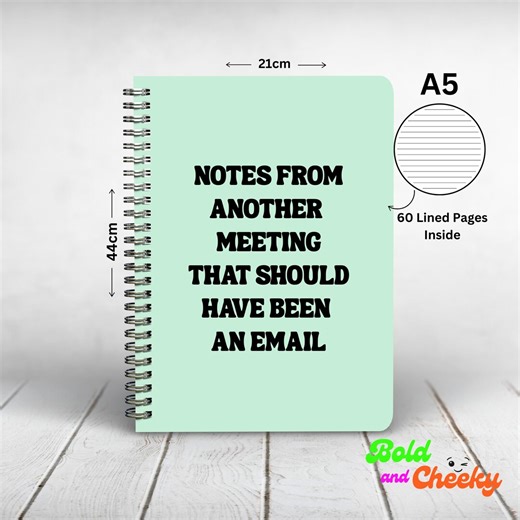 Funny Work Notebook, Meeting Notes Notebook, This Meeting Should Have Been an Email, Office Humour, Co-worker Gift, Funny Office Stationery - Etsy